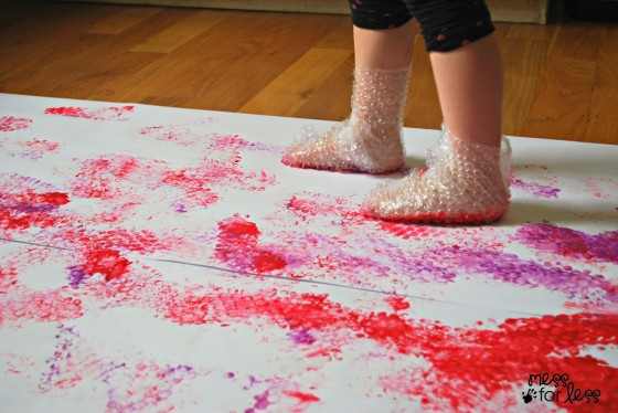 Bubble Wrap Stomp Painting