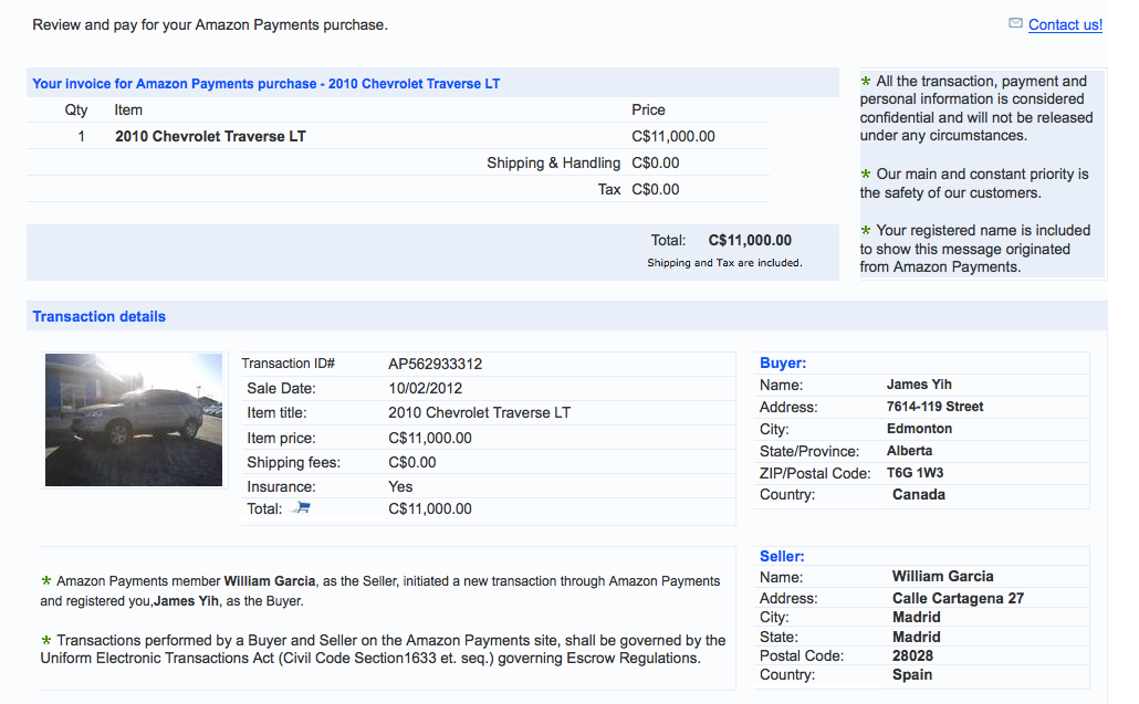 amazon payments invoice