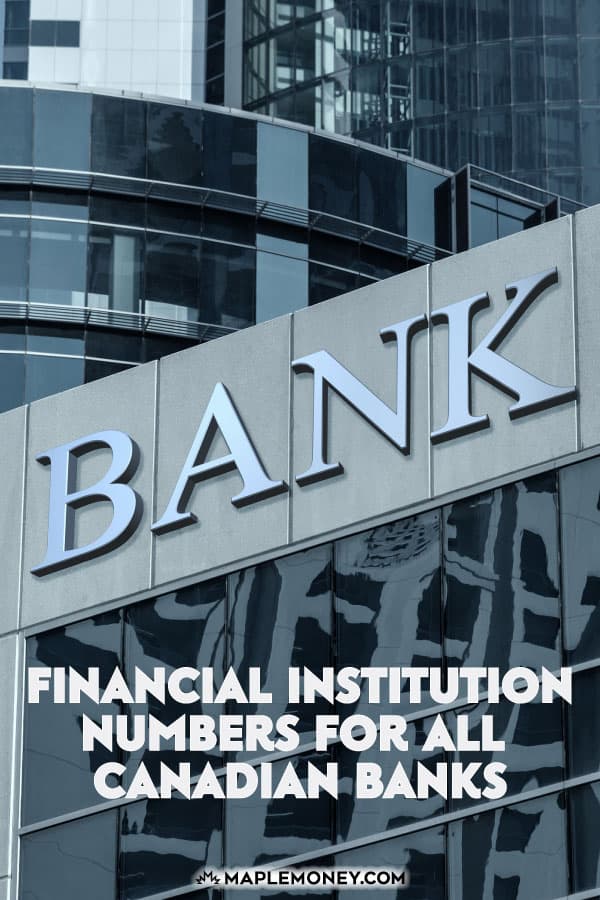 Financial Institution Numbers For All Canadian Banks